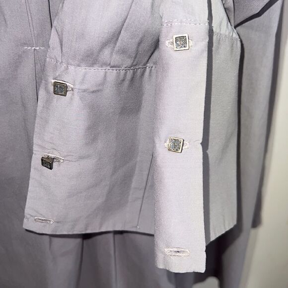 DESIDERATA Gray Cotton Blend Pleated Tunic Blouse-M - Picture 7 of 10